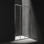 OMNIRES BRONX drzwi prysznicowe przesuwne trójdzielne, 80 cm chrom/transparentny S20A380CRTR